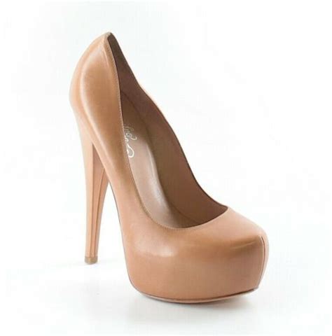 Alejandro Ingelmo Womens Nude Leather Stiletto Platform Heels Nwb