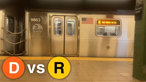 ᴴᴰ⁶⁰ NYC Subway Race R68 D Exp R160 R Lcl Atlantic Barclays to