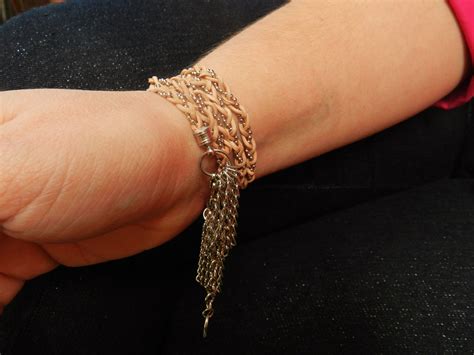 Pulseira Voltas Trança Prata e Nude Elo Produtos Especiais