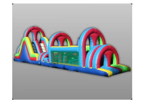 0 5mm PVC Tarpaulin Inflatable Obstacle Course Tunnel Game Double Slide