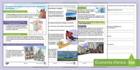 Compréhension de texte sur le tourisme en France Cycle 3