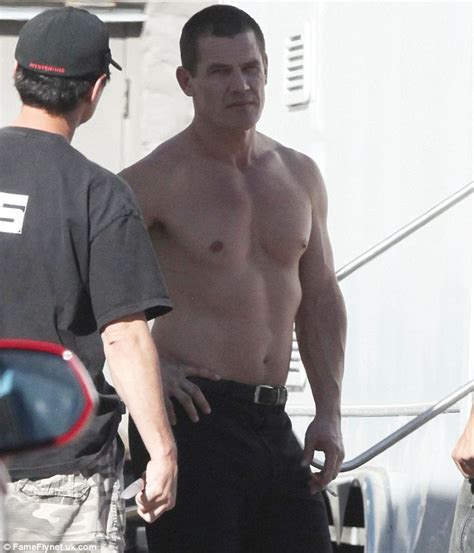 Breath In Topless Josh Brolin Tries To Act Natural As He Hangs Around