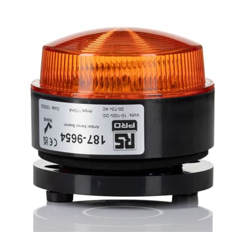 RS PRO RS PRO Amber Flashing Beacon 10 100 V Dc 20 72 V Ac