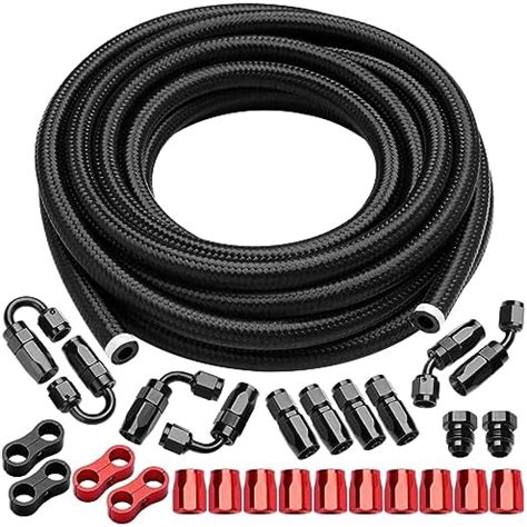 Amazon Vincos 6AN Fuel Line Kit 16Ft AN6 Nylon And Stainless Steel