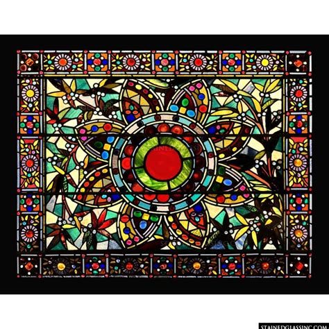 Victorian Floral Stained Glass Window