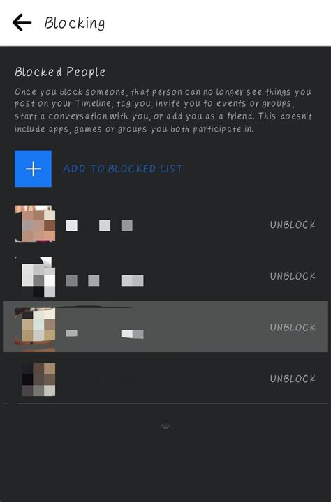 how to unblock someone on fb app