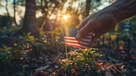 Honoring Our Heroes: American Flag at Fallen Soldiers Cemetery ...