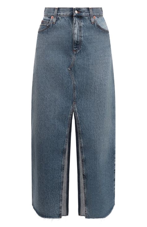 Женская синяя джинсовая юбка GUCCI купить в интернет-магазине ЦУМ, арт ...