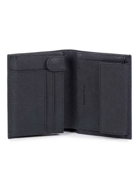 Piquadro Black Square Portafoglio Uomo Verticale Con Portamonete