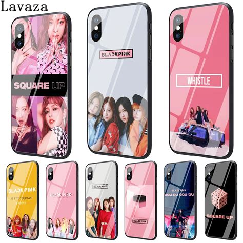 Lavaza BLACKPINK SQUARE UP Tempered Glass Phone Cover Case For Apple