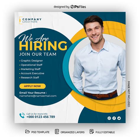 Job Hiring Social Media Post Design Psd Template For Free Psfiles