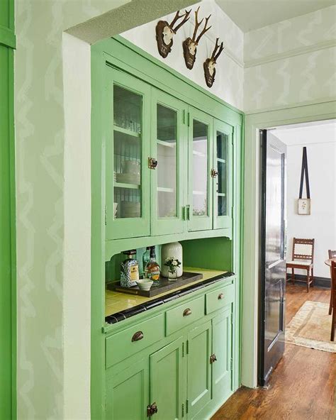 Vintage Green Kitchen Cabinets