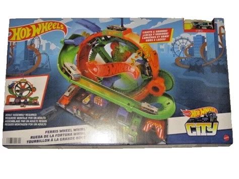Mattel Hot Wheels City Ferris Wheel Whirl Playset Lights Sounds Carnival Picclick Ca