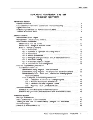 Fillable Online Doa Alaska Afr03t Table Of Contents Afr03t Table Of