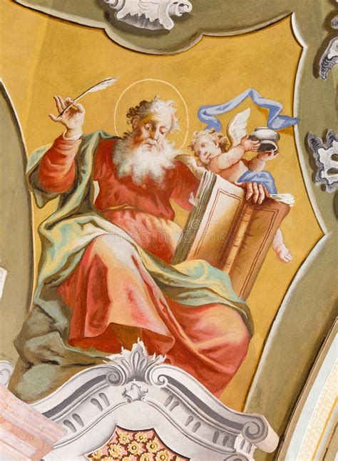 Saint Anton Saint Matthew The Evangelist Fresco Stock Image Image