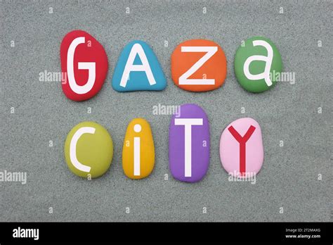 Gaza City, Palestinian city in the Gaza Strip, creative logo composed ...