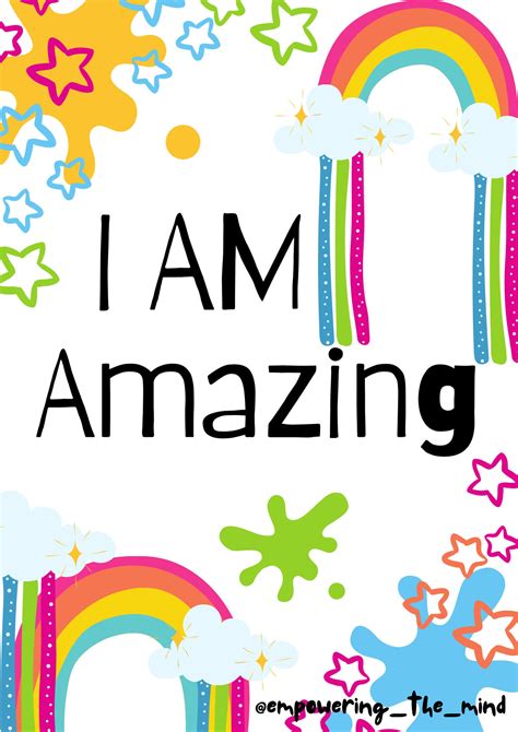 The I Am Kids Collection Set Of 12 Printable Rainbow Etsy