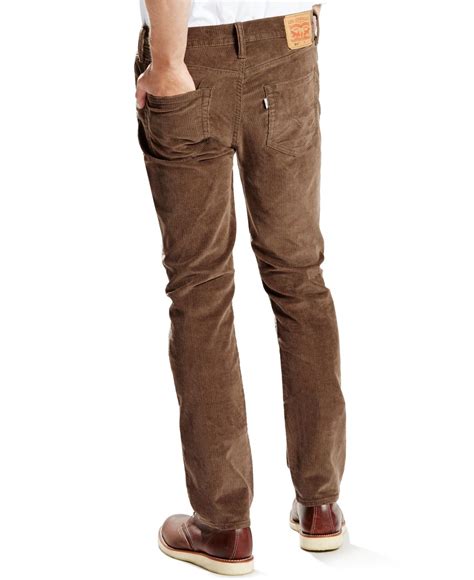 Levis 511 Slim Fit Cougar Rinsed Corduroy Pant In Brown For Men Lyst