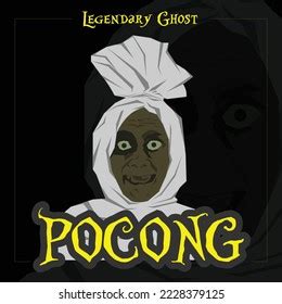 Pocong Legendary Ghost Indonesia Who Represents Stock Vector (Royalty ...