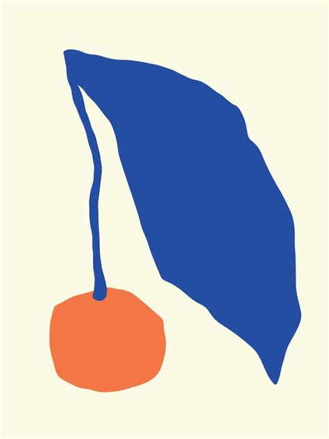 Orange Fruit with Blue Leaf