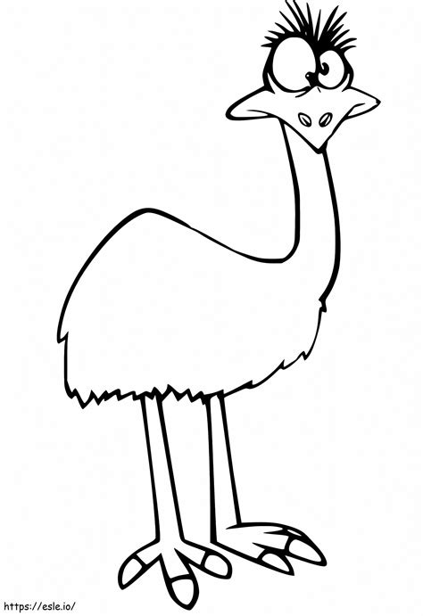 Crazy Emu Coloring Page