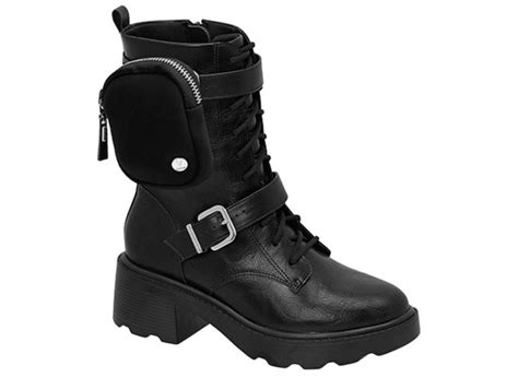 Bota Coturno Tratorado Feminina Vizzano Bolsinha Fashion