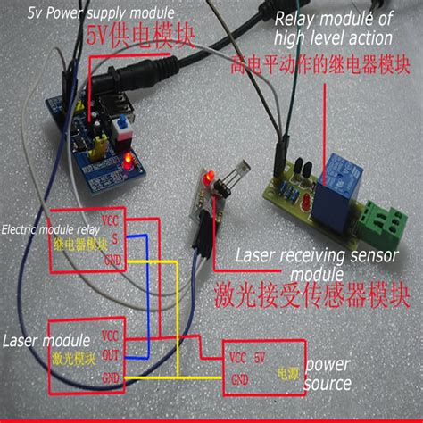 1Pcs 5V Laser Detector Sensor Module Non-modulator Tube Laser Receiver ...