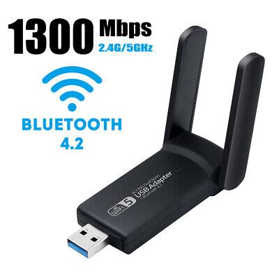 1300Mbps Wireless USB Wifi Bluetooth Adapter Dongle Dual Band 2 4G 5GHz