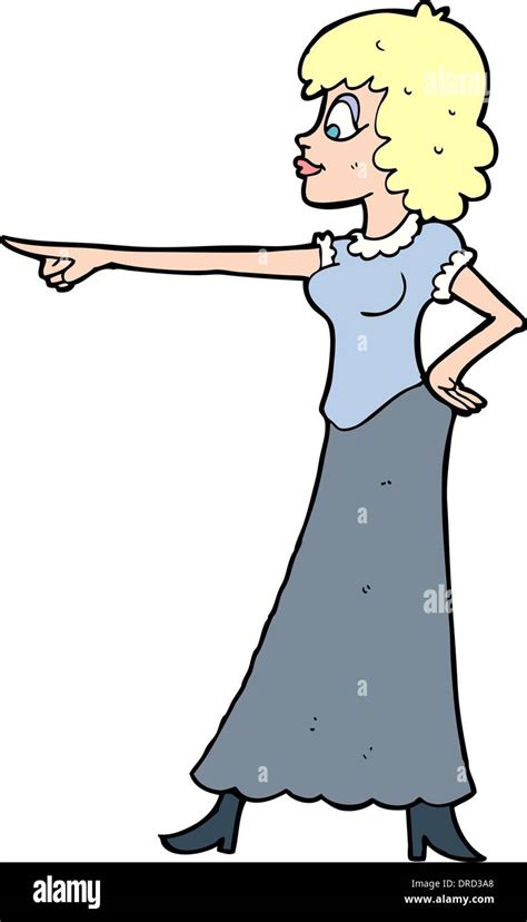 Cartoon Woman Pointing Finger Stock Vector Image And Art Alamy