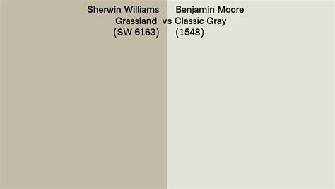 Sherwin Williams Grassland Sw 6163 Vs Benjamin Moore Classic Gray 1548 Side By Side Comparison