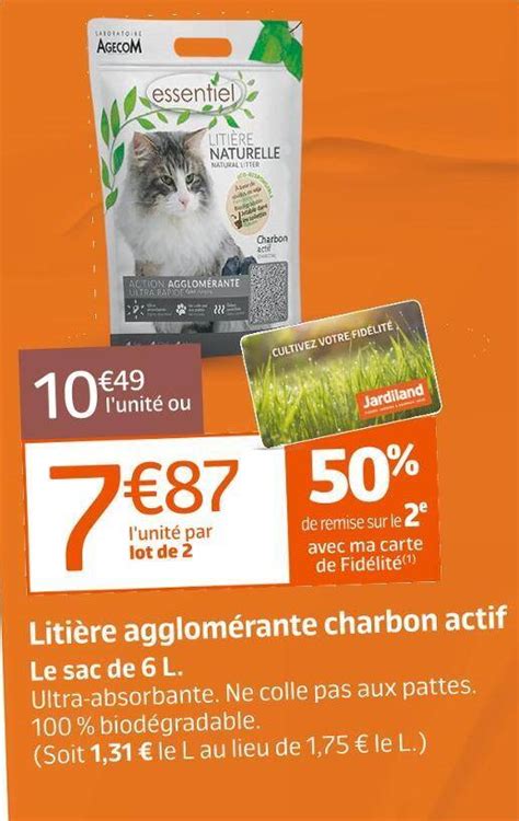 Promo Litière agglomérante charbon actif chez Jardiland