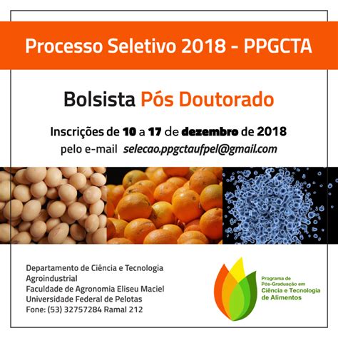 PPG em Ciência e Tecnologia de Alimentos seleciona bolsistas de Pós