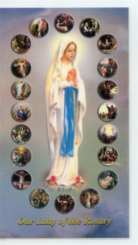 Our Lady Of The Rosary Mysteries Of The Rosary Laminated Holy Cards Catholic Pictures