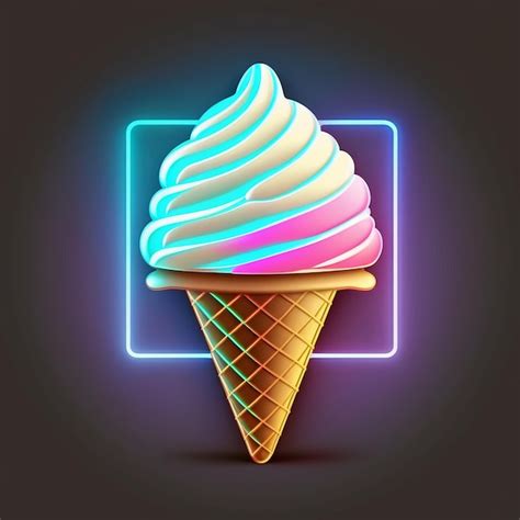 Premium Photo | Neon ice cream