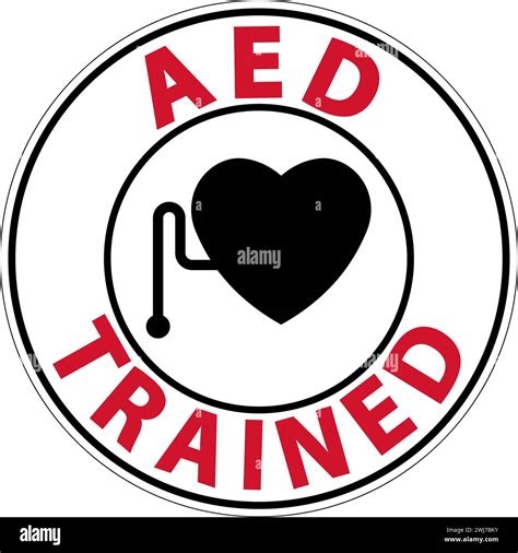 Emergency AED Trained Sign, Heart with AED Stock Vector Image & Art - Alamy