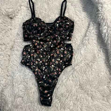 Urban Outfitters Out From Under Floral Satin Corset Depop