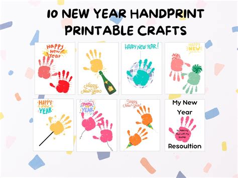 New Year Handprint Craft Handprint Craft Toddler Handprint Etsy Uk