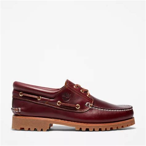 Timberland® Authentic 3 Eye Boat Shoe For Men In Burgundy Timberland