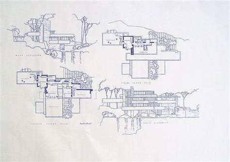 Frank Lloyd Wright Fallingwater Blueprint By Blueprintplace On Etsy