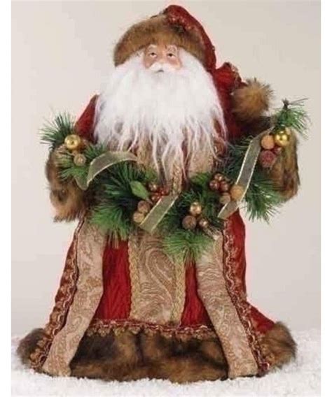 Lavish Santa Claus In Burgundy Robe Christmas Tree Topper