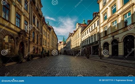 Medieval Town Square with Famous Gothic Architecture Illuminated at ...