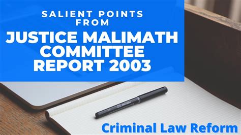 Justice Malimath Committee Report 2003 History Of Criminal Law