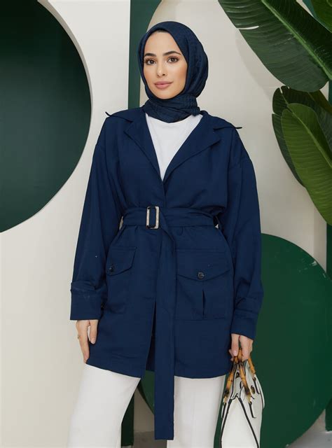 Navy Blue - Trench Coat