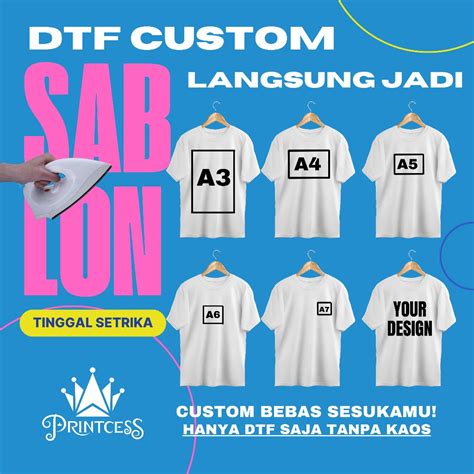 Jual DTF Sablon Sticker A3 A4 A5 A6 A7 Satuan Custom Tinggal