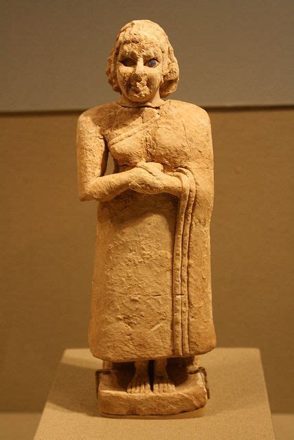 A Sumerian Early Dynastic Iiia Limestone Standing Female Worshiper