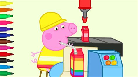 Cuentos de Peppa Pig Un día en la fábrica de jugos Dibujos