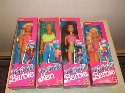 Vtg 1980 S Set Of 4 Wet N Wild Barbie Ken Skipper And Kira Dolls Nrfb Barbie And Ken Barbie