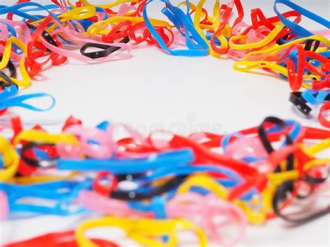 Macro Shoot Of Multi Color Rubber Bands Stock Image Image Of Band