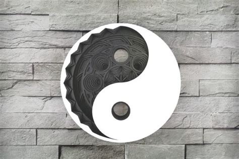 Layered Mandala Cut File 3D Yin Yang Graphic By Vectormarket