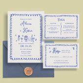 French Blue Welcome Letter Timeline Itinerary Zazzle